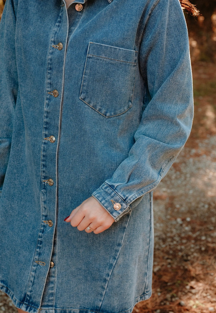 Tipton Denim Shirt Dress - Lunabelle West