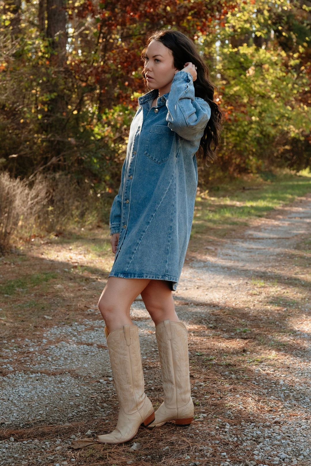 Tipton Denim Shirt Dress - Lunabelle West