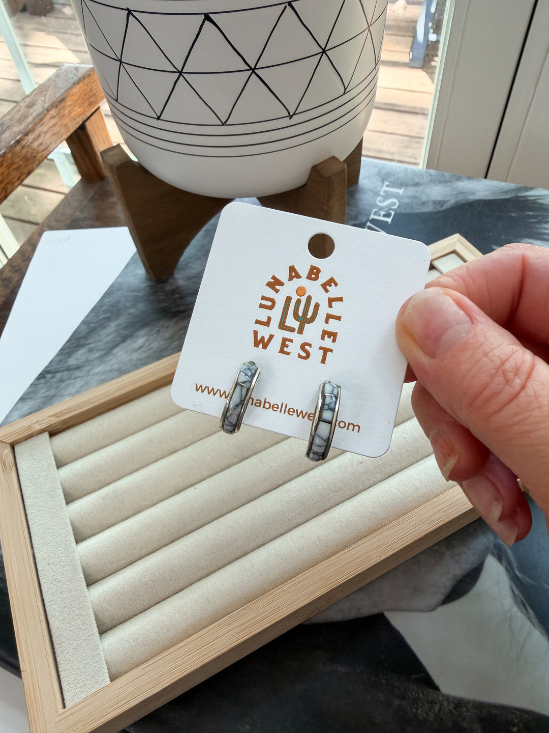 Alma White Buffalo Earrings