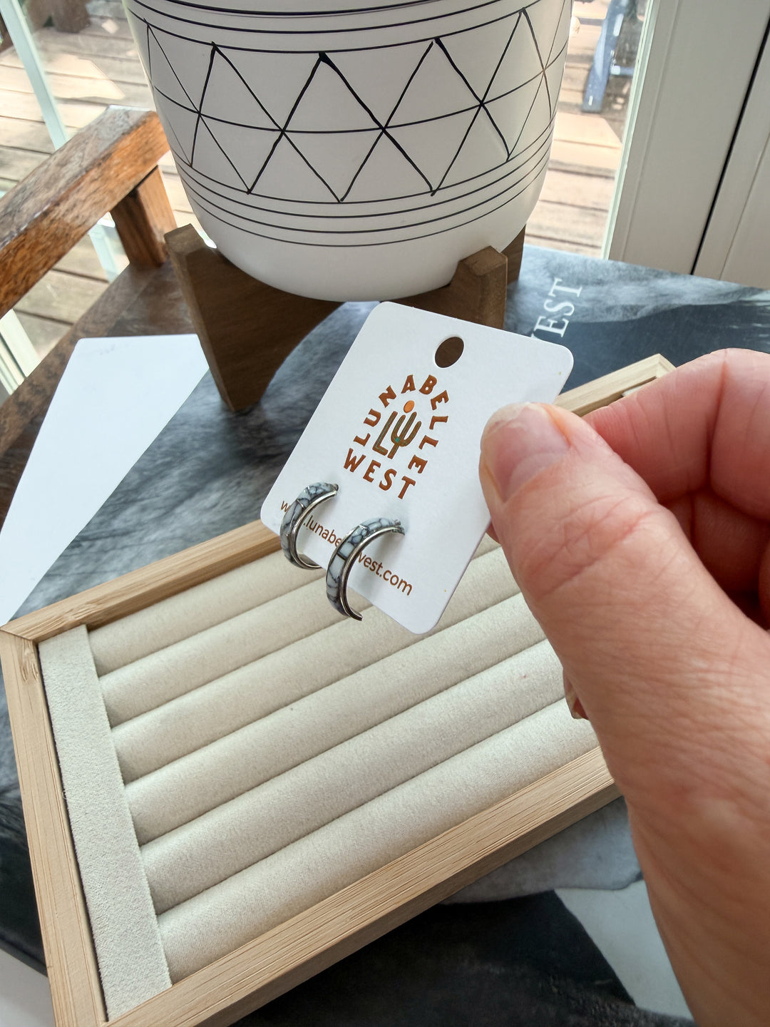 Alma White Buffalo Earrings