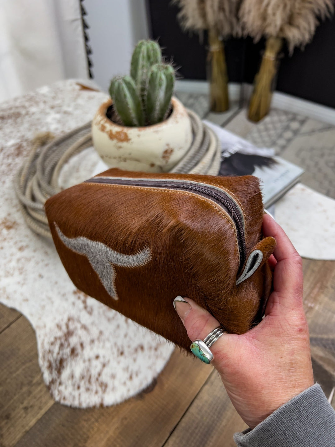 Longhorn Makeup Bag - Lunabelle West