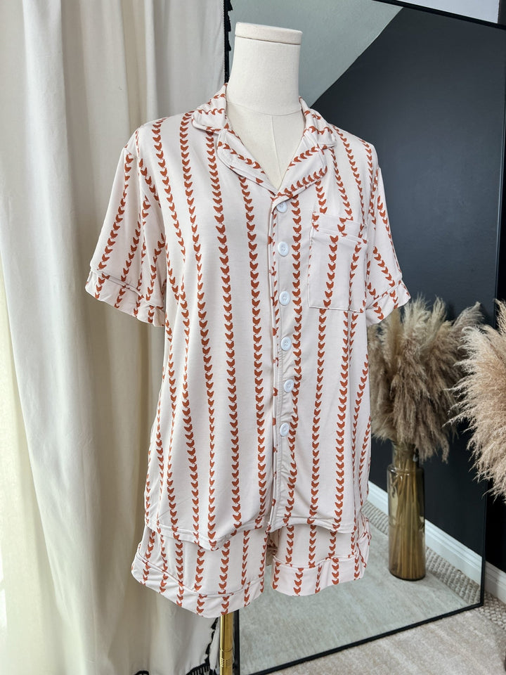 Chicken Stripe Pajama Set - Lunabelle West