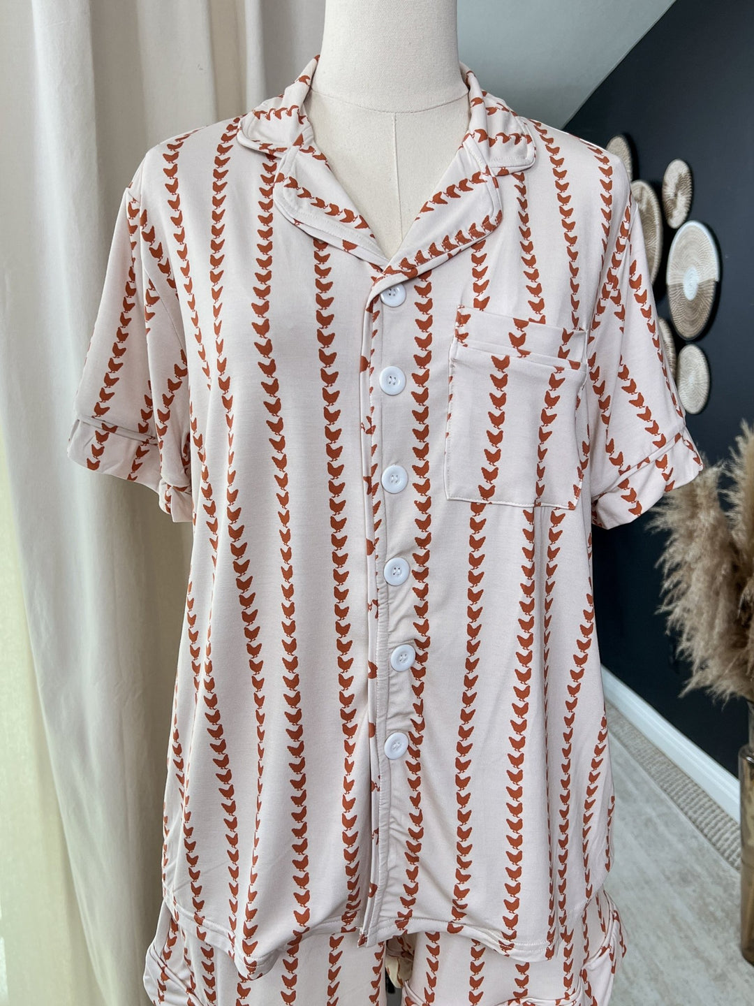 Chicken Stripe Pajama Set - Lunabelle West
