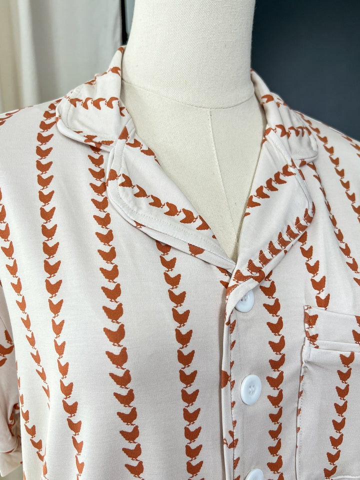 Chicken Stripe Pajama Set - Lunabelle West