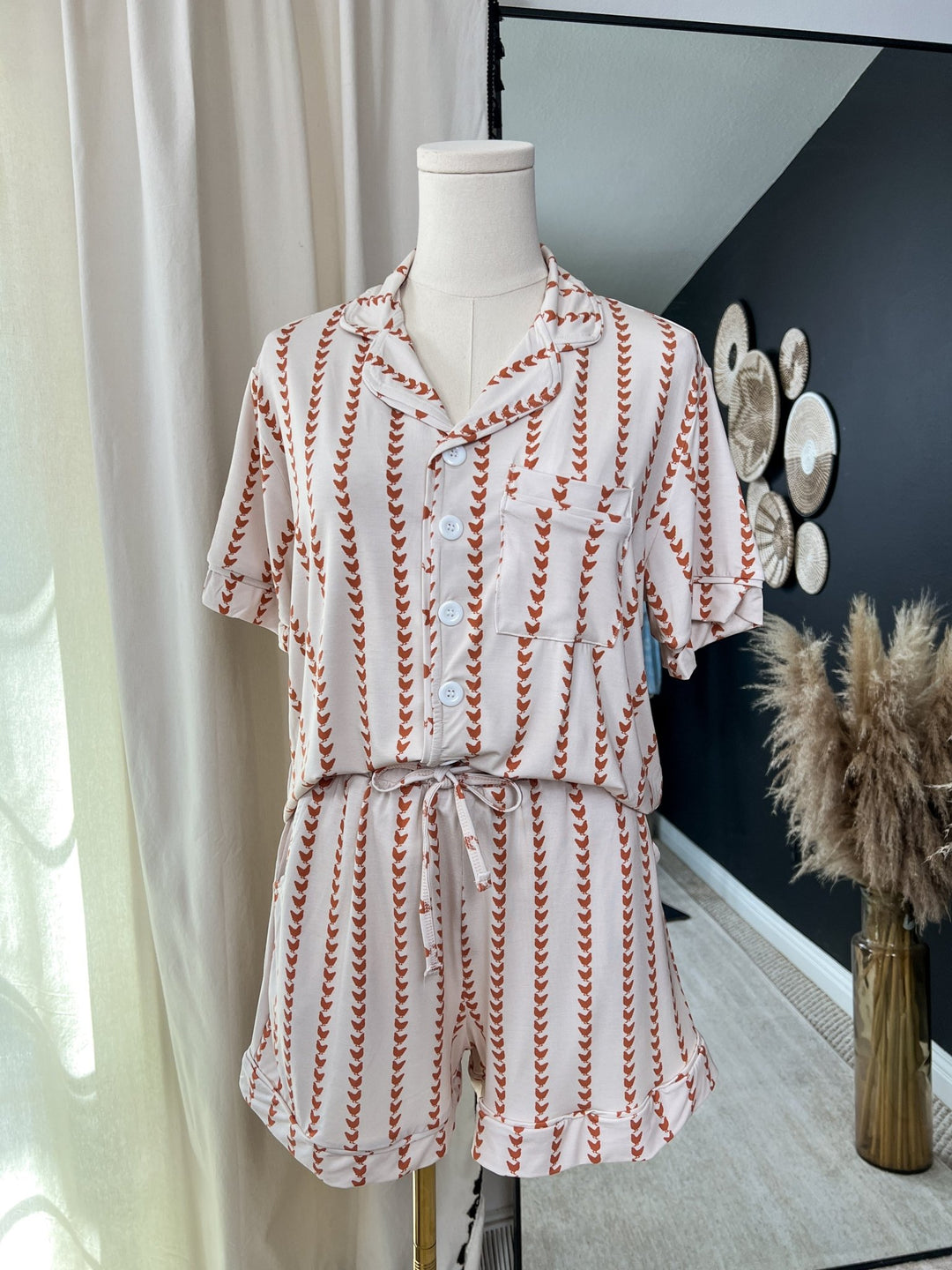 Chicken Stripe Pajama Set - Lunabelle West