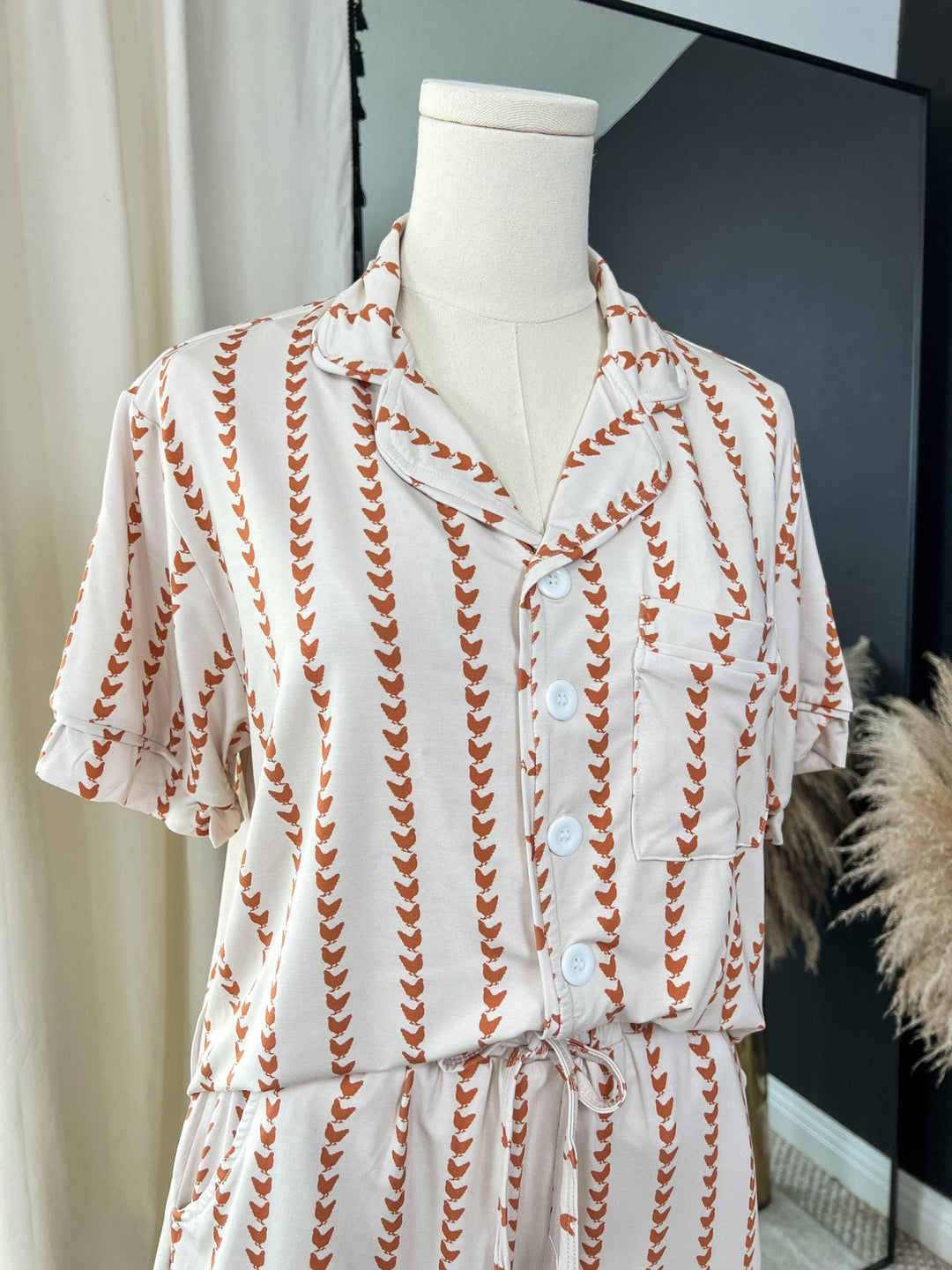Chicken Stripe Pajama Set - Lunabelle West