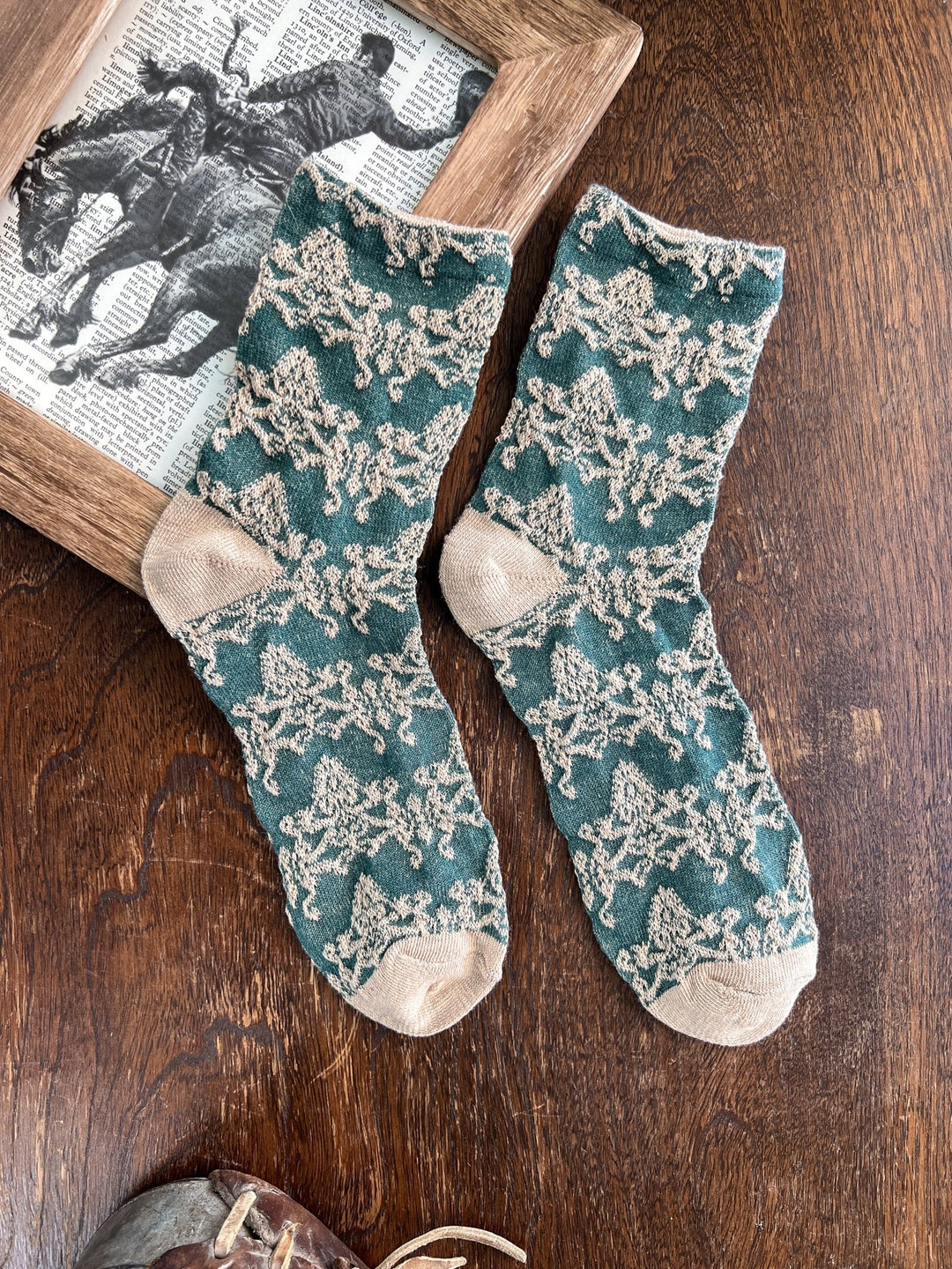 Eleanor Embossed Socks - Lunabelle West