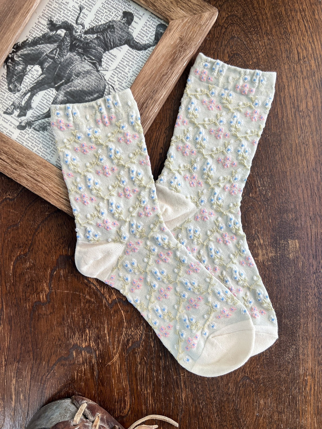 Katie Floral Socks - Lunabelle West