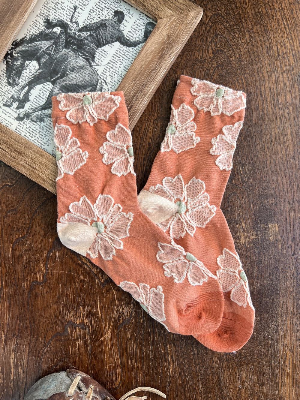 Ava Embossed Socks - Lunabelle West