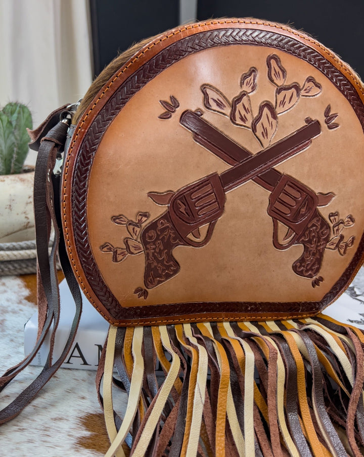 Sheffield Leather Tooled Canteen - Lunabelle West