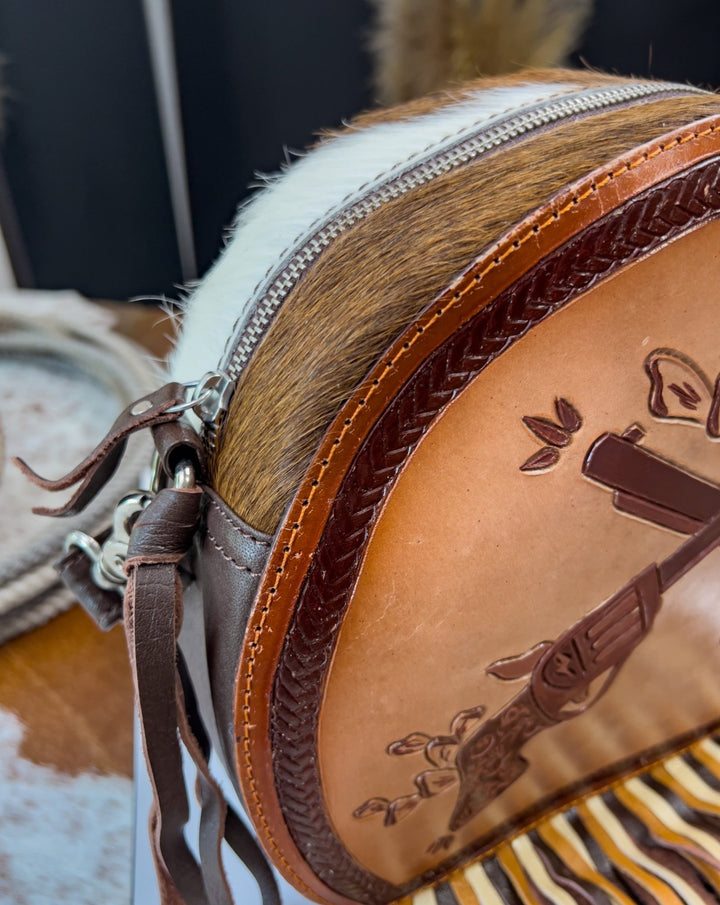 Sheffield Leather Tooled Canteen - Lunabelle West