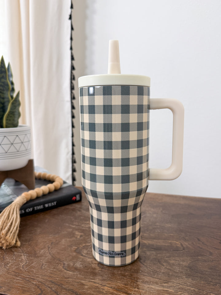 Evergreen Gingham Tumbler