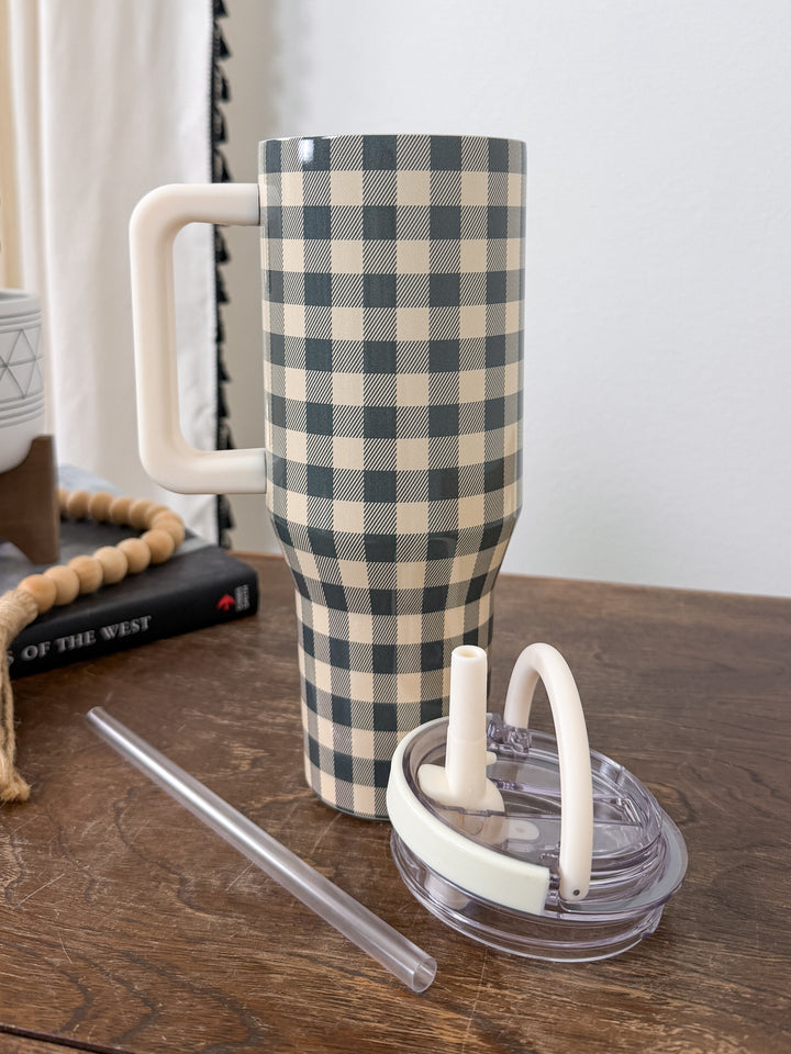 Evergreen Gingham Tumbler