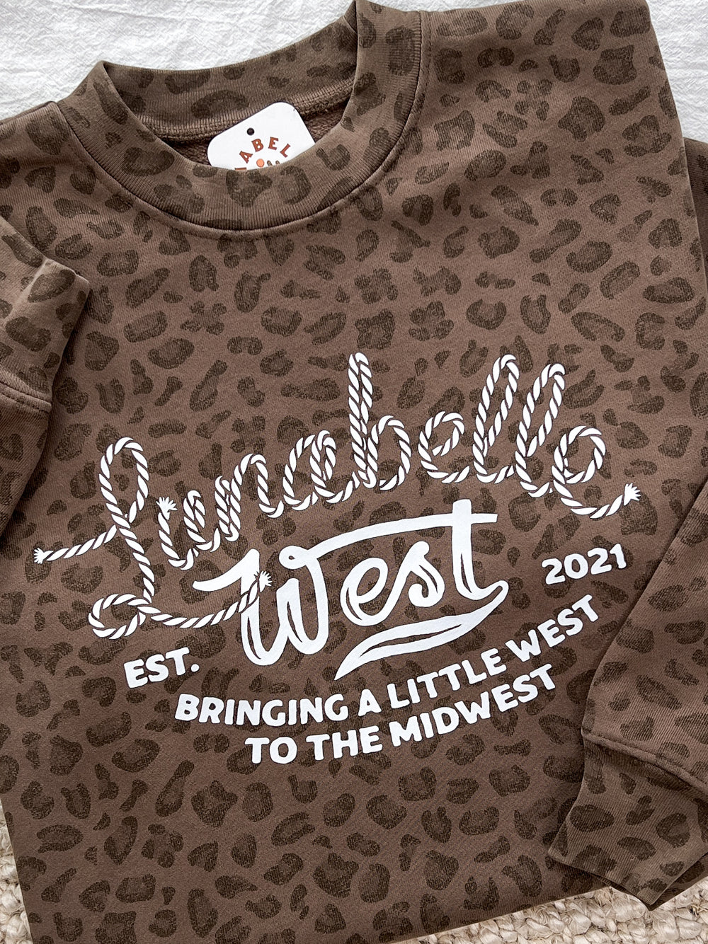 LW Logo Leopard Crewneck - Lunabelle West