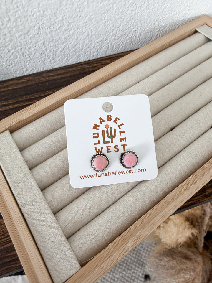 Abby Pink Conch Earrings