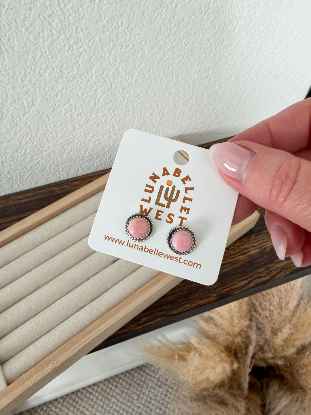 Abby Pink Conch Earrings