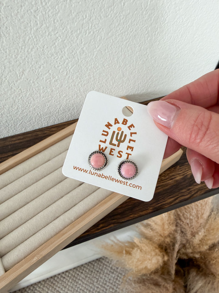 Abby Pink Conch Earrings