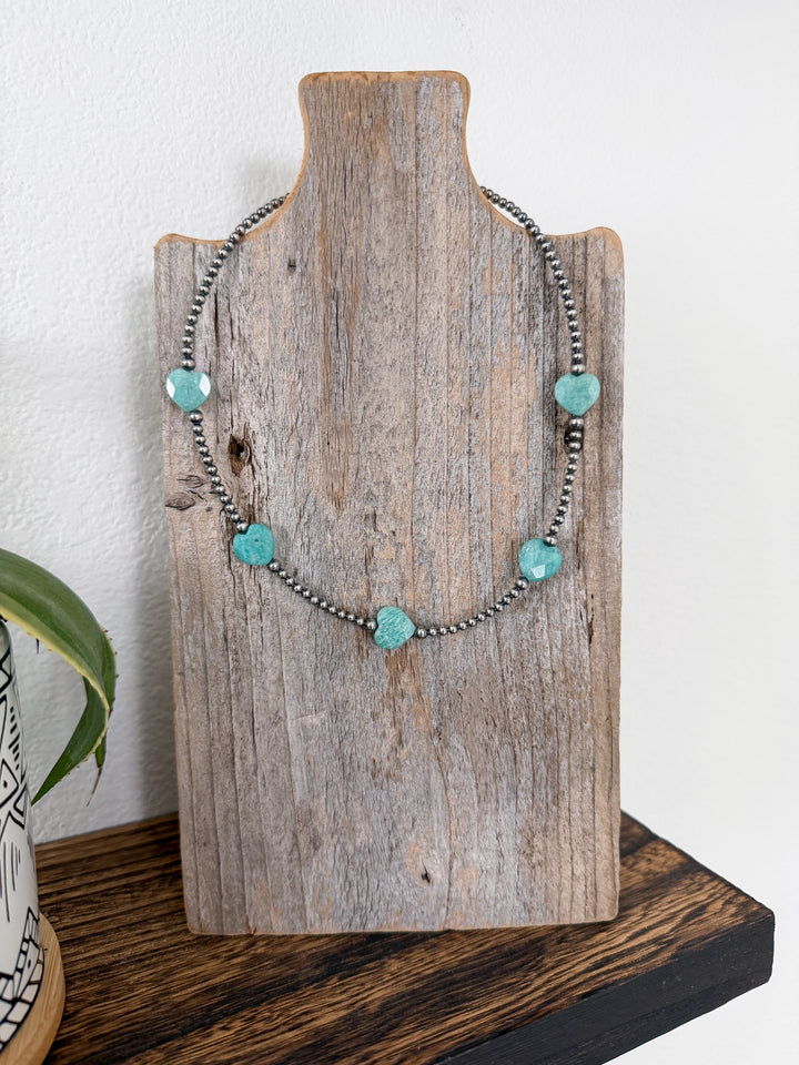 Esma Amazonite Heart Necklace