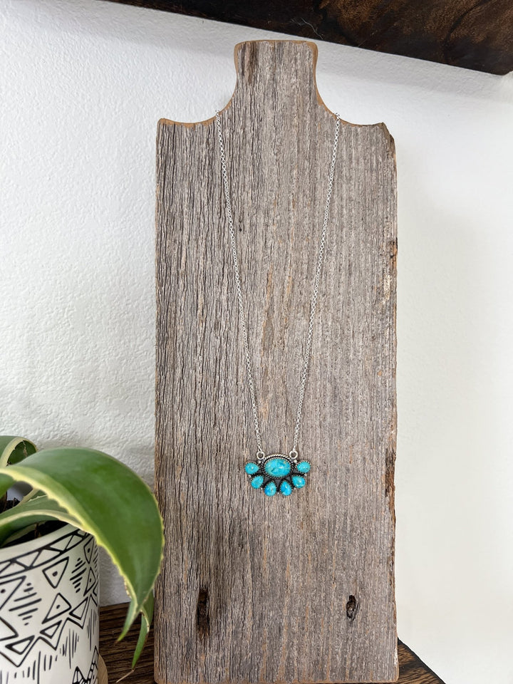 Kinsley Turquoise Cluster Necklace - Lunabelle West