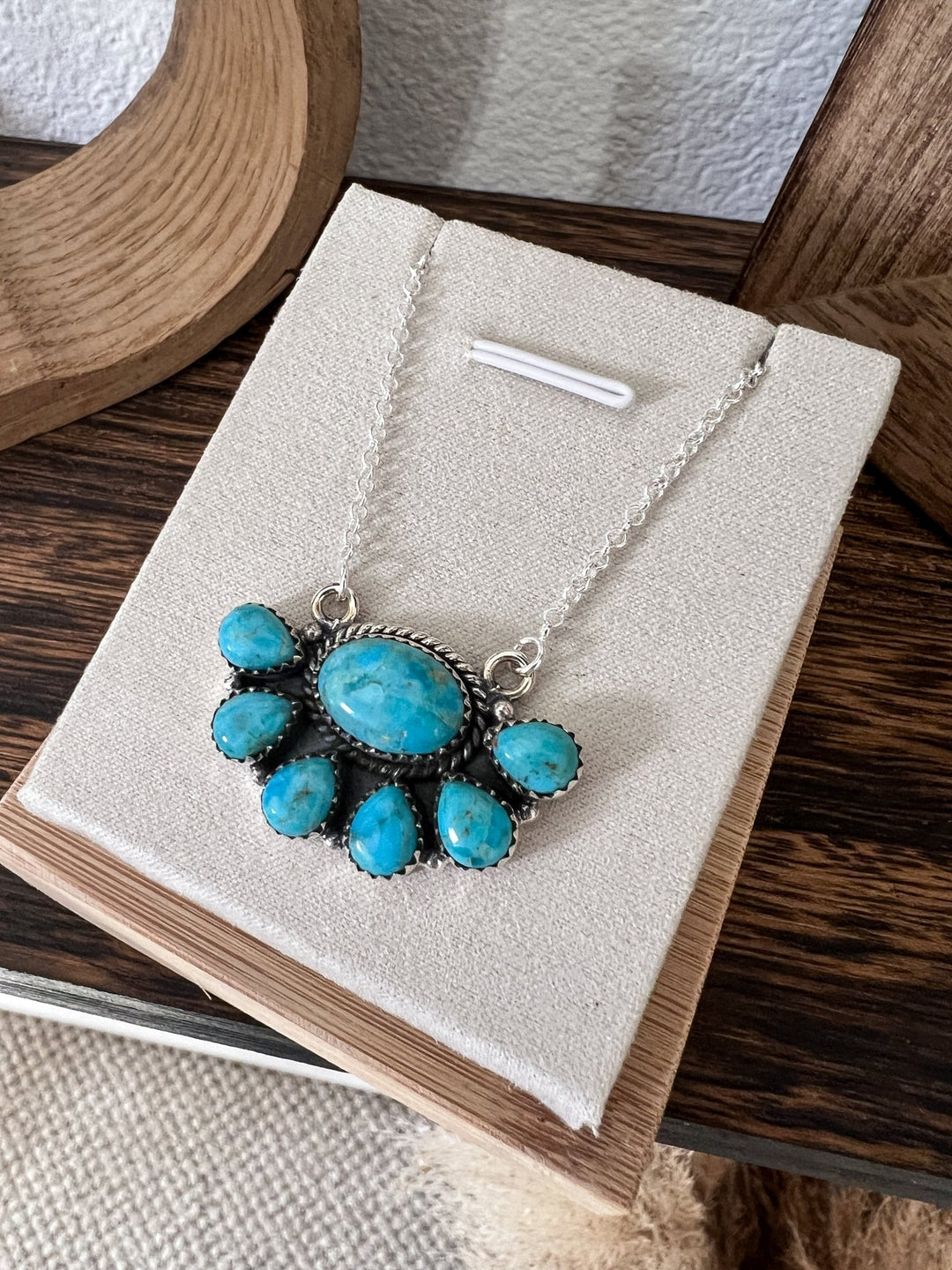 Kinsley Turquoise Cluster Necklace - Lunabelle West