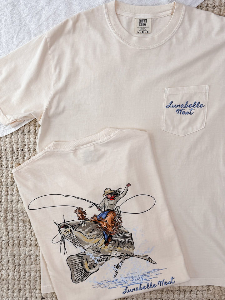 Channel Cat Cowgirl Pocket Tee