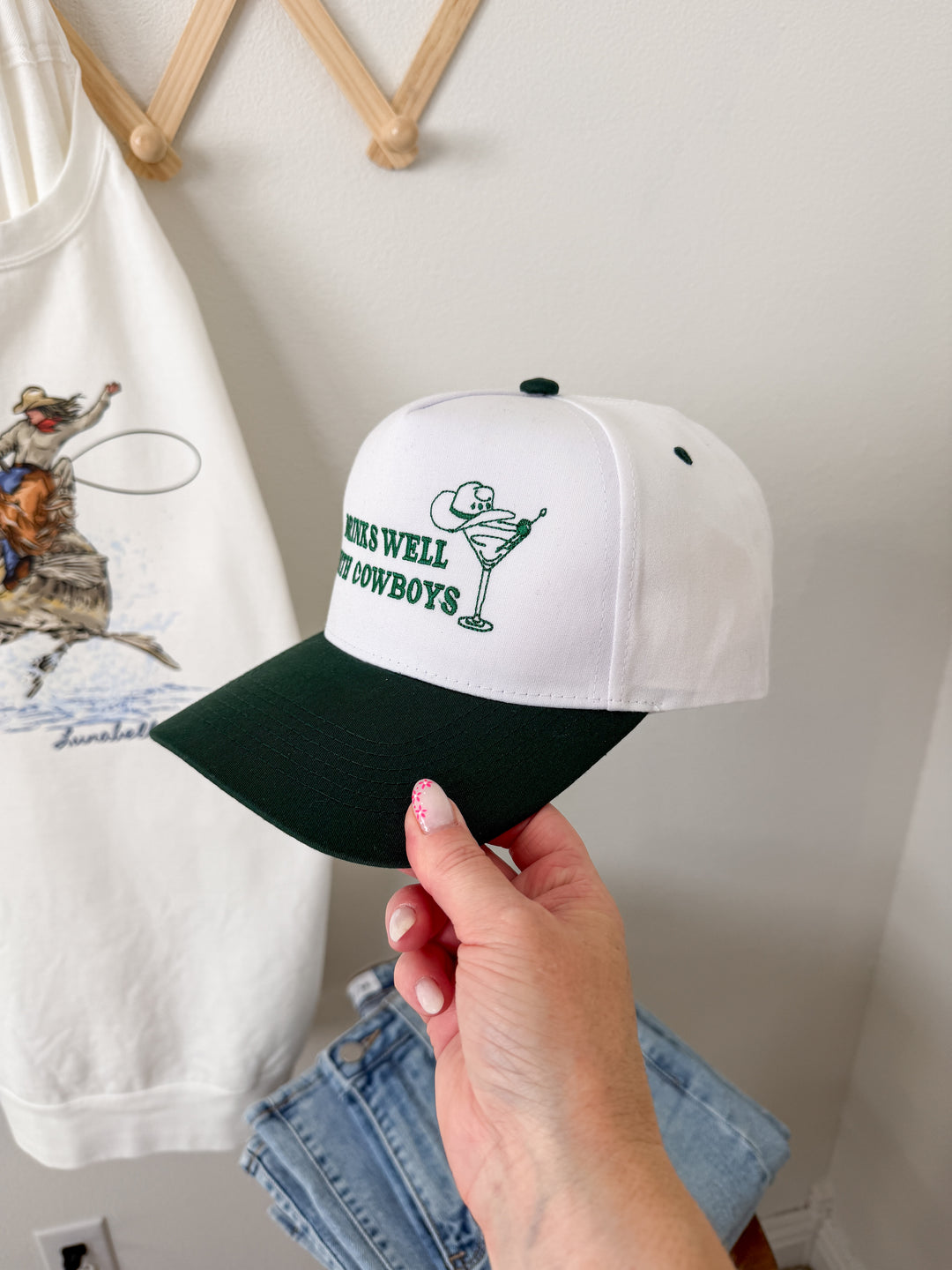Drinks Well With Cowboys Trucker Hat