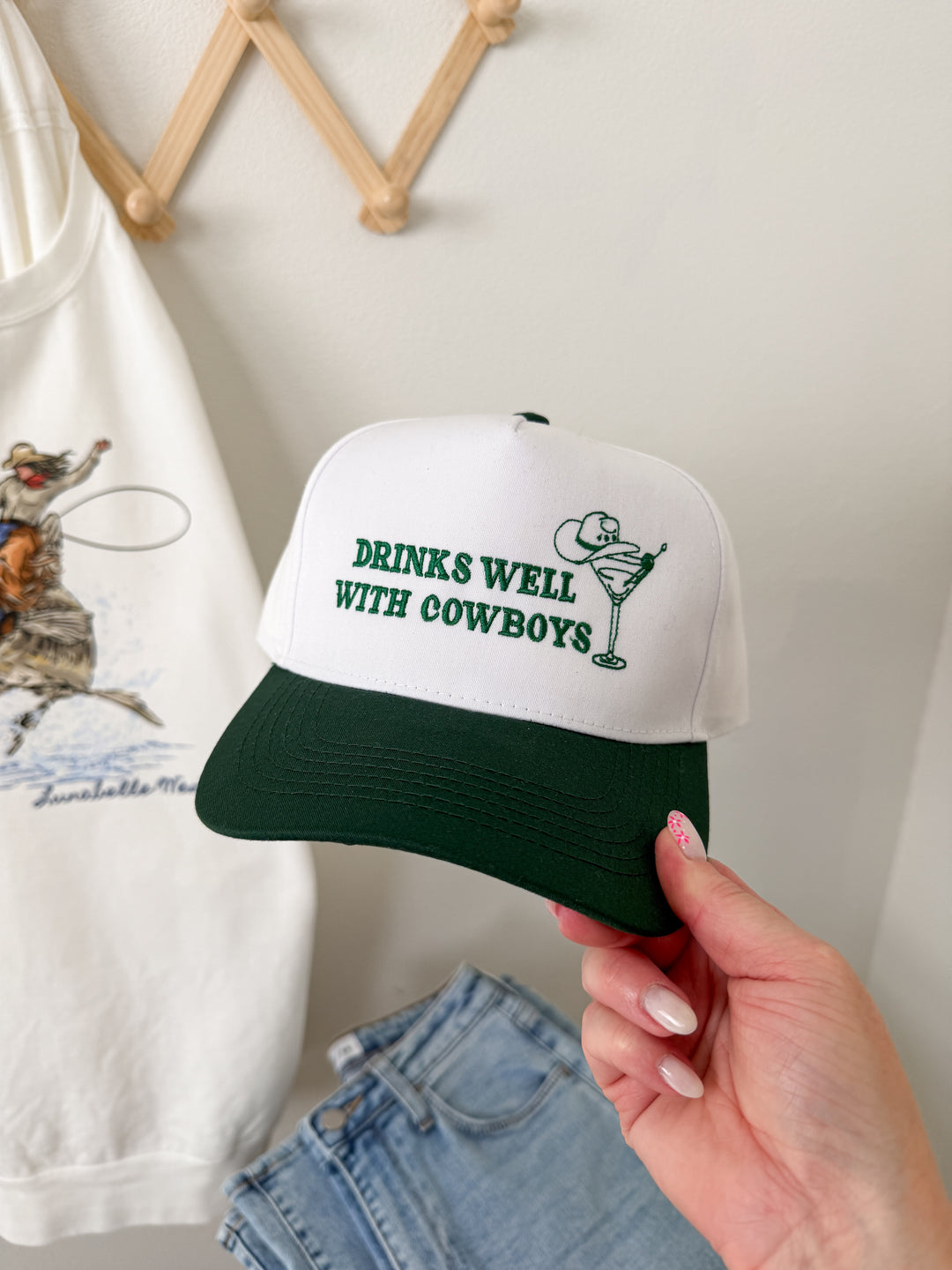 Drinks Well With Cowboys Trucker Hat